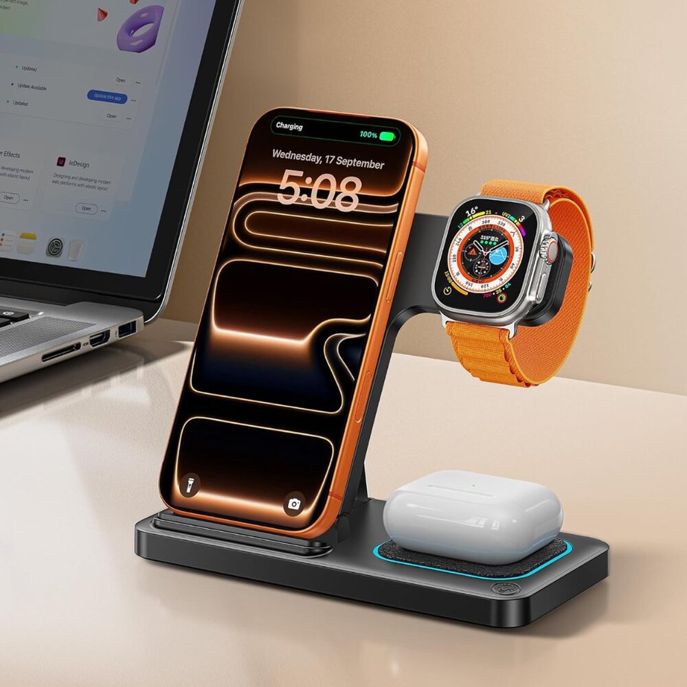 3 in 1 Charging Station for Apple, Wireless Charger for iPhone 17 16 15 14 13 12